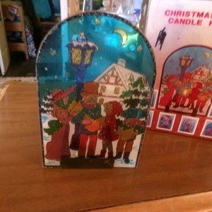 vintage glass candle holder. new old stock.